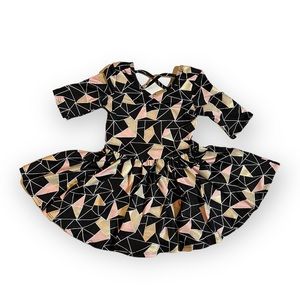 NWT Ballerina-Style Dress with Geometric Pattern, 12/24M, DotDot Smile